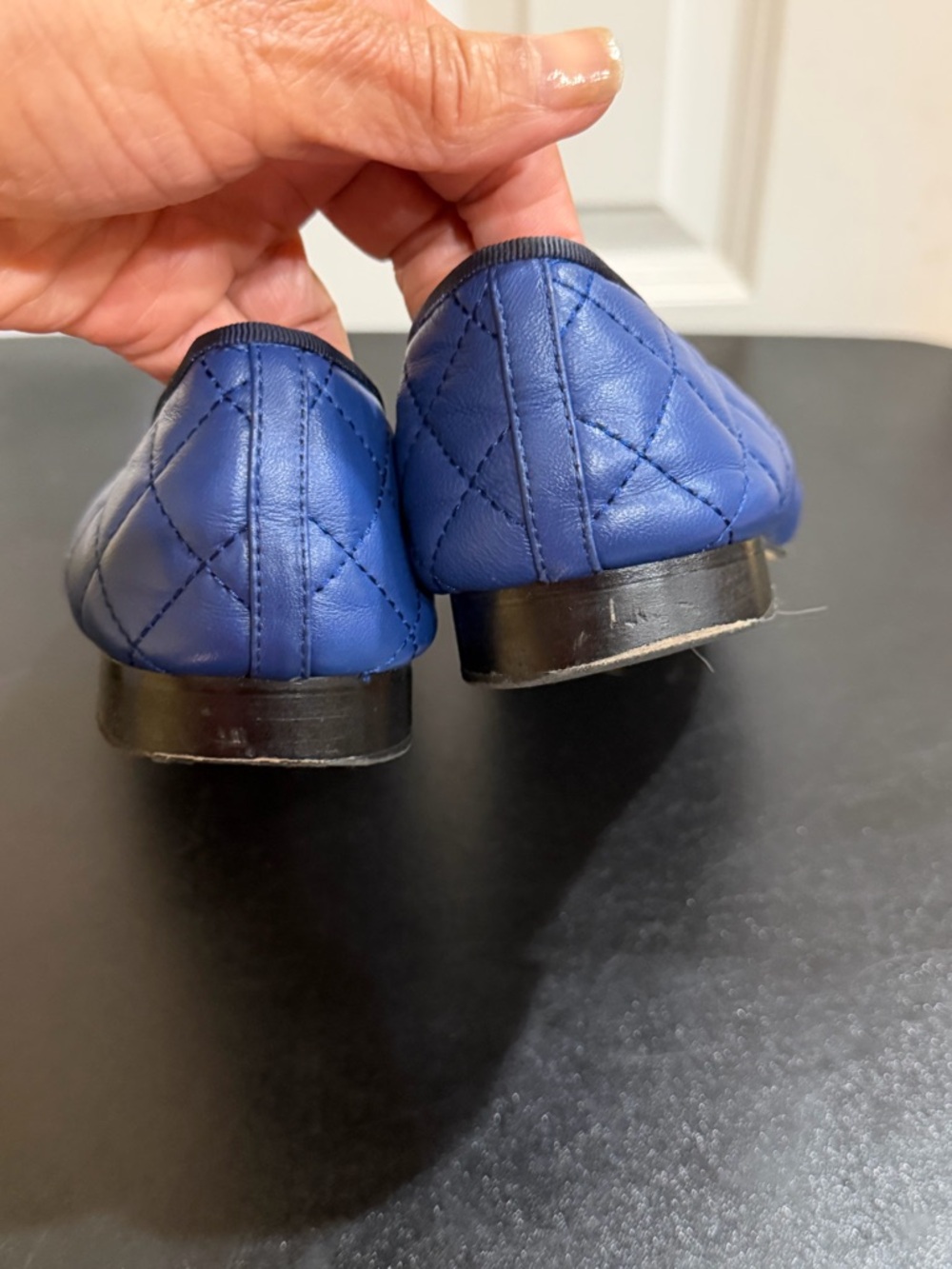 Chanel Classic Quilted Blue Ballet Flats - Women's Comfort Slip-Ons US12/ IT 42C - Picture 5 of 16